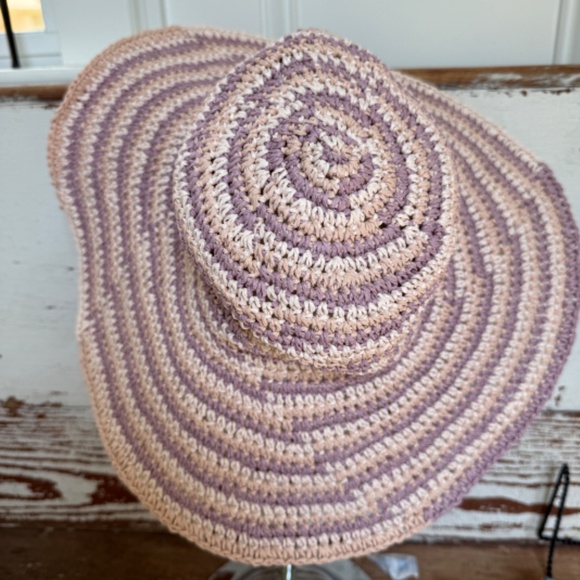 NWT Anthropologie San Diego Hat CO. Floppy Space Dye Straw Hat Pink main image 7